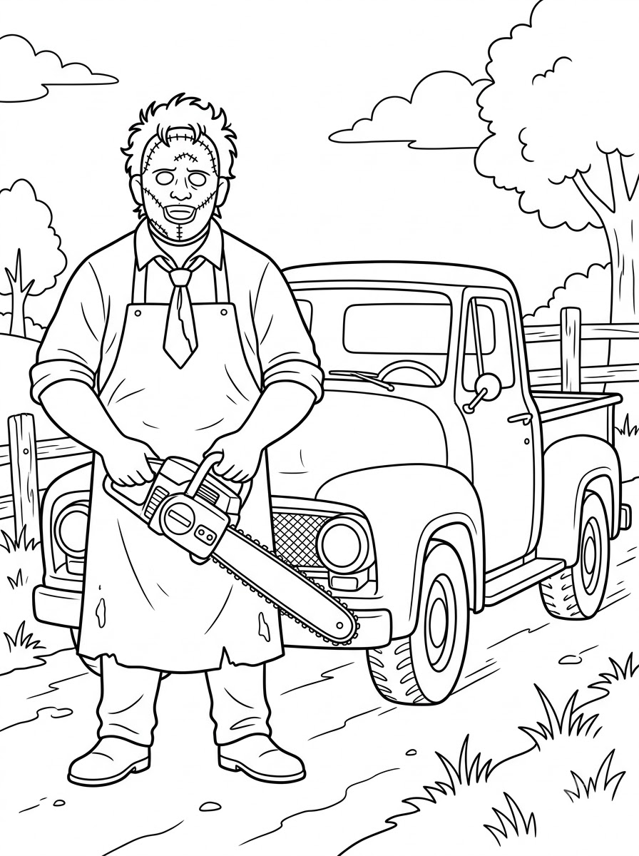 Leatherface da colorare pdf