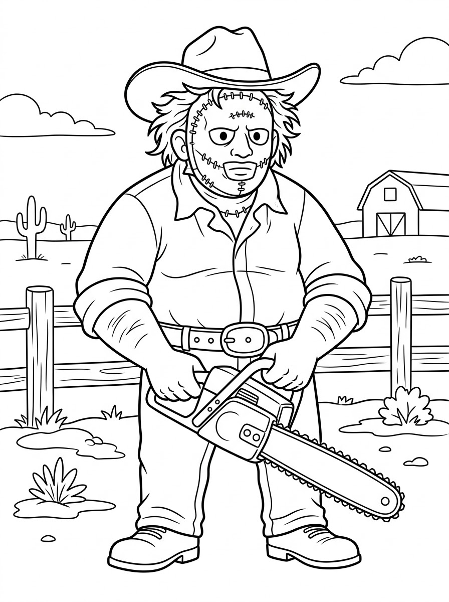 stampe da colorare per bambini Leatherface