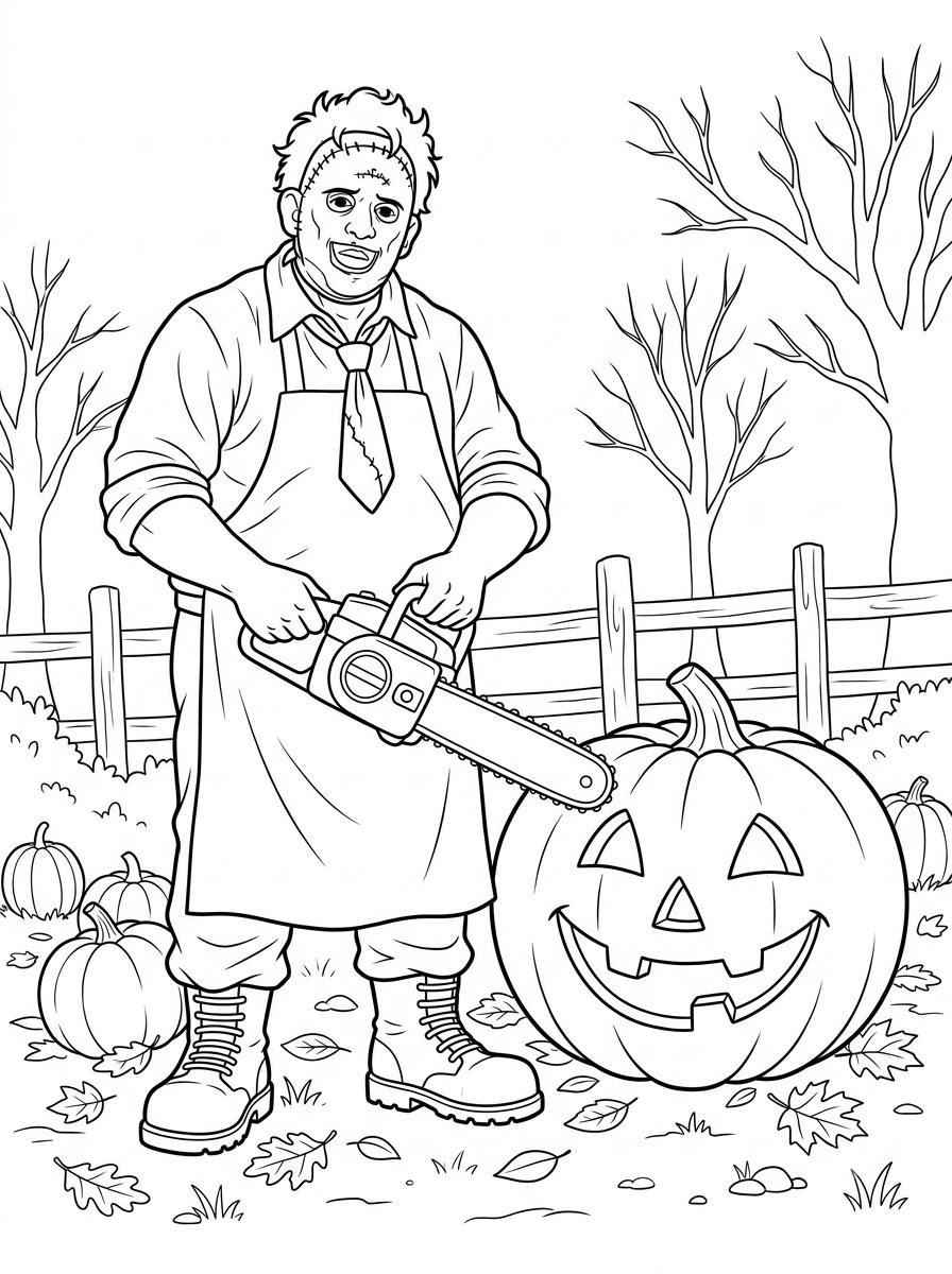 Leatherface da colorare a4 1