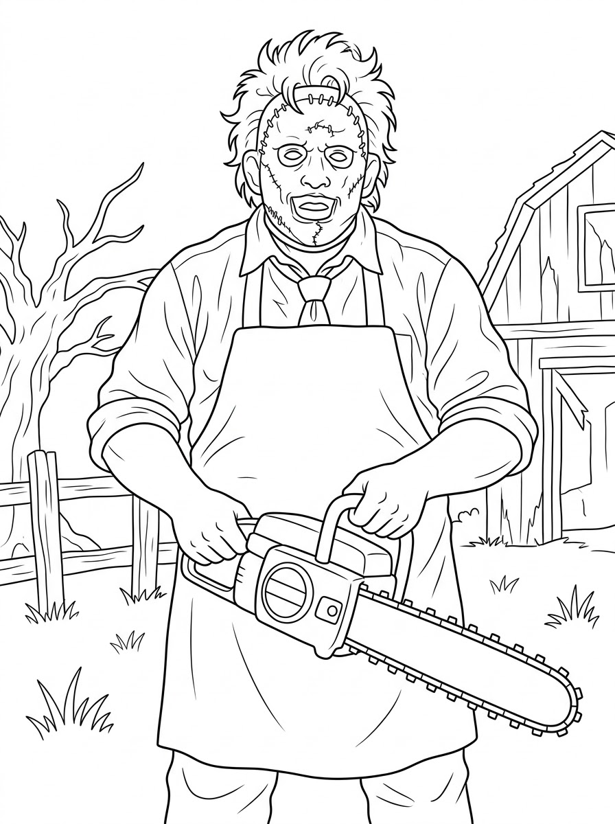 disegni di Leatherface da colorare per bambini 2