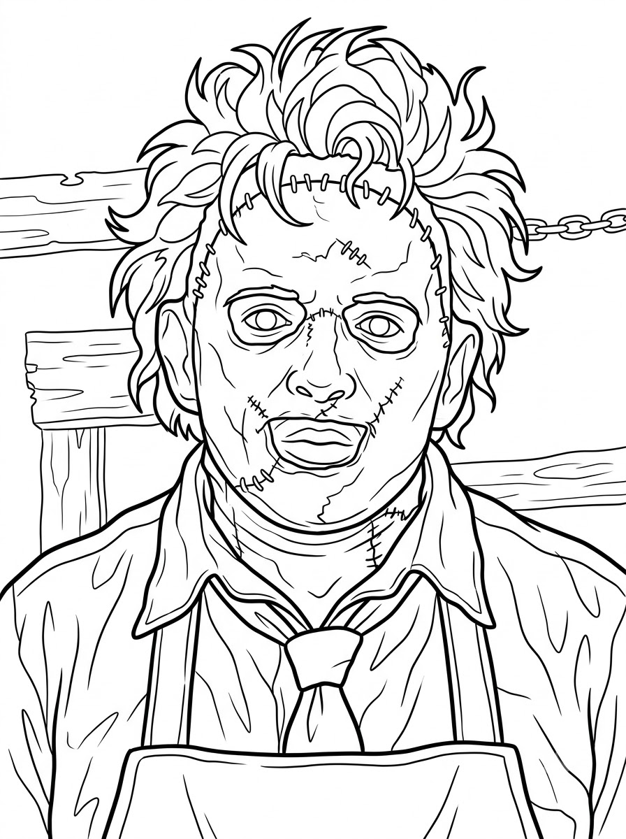disegni di Leatherface da colorare per bambini 1
