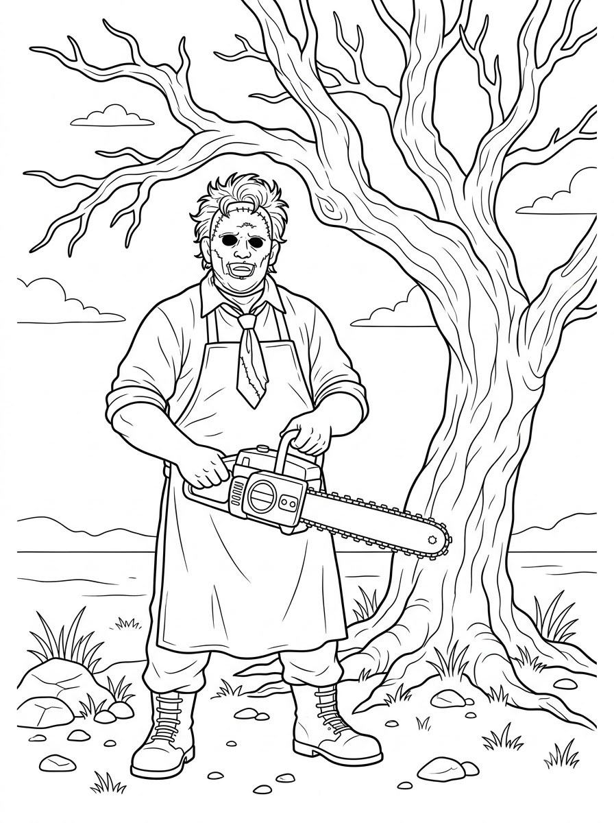 disegno di Leatherface da stampare e colorare 1