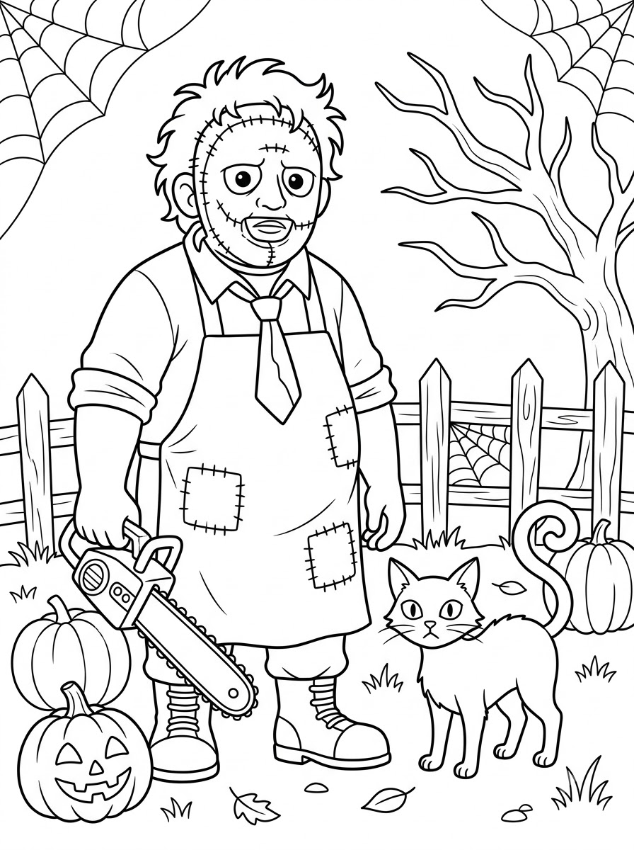 Leatherface disegno facile da colorare