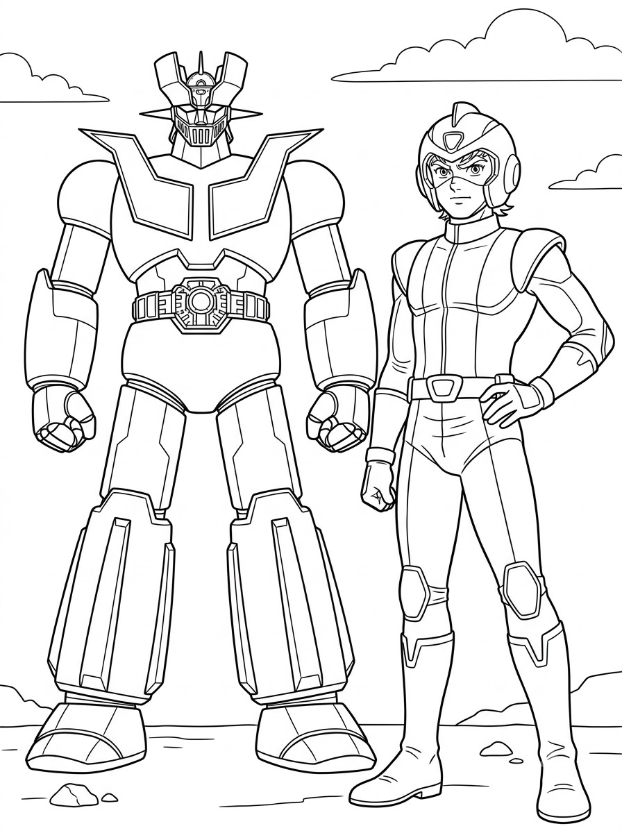 da colorare Mazinga Z disegno facile bambini
