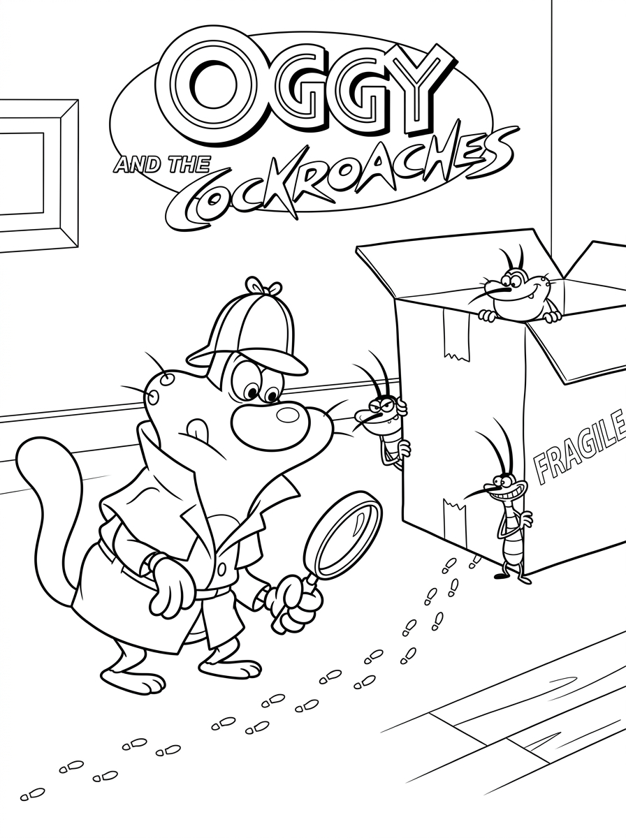 disegni di Oggy e i maledetti scarafaggi da colorare e stampare