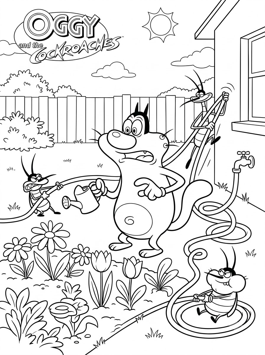 Oggy e i maledetti scarafaggi disegni da colorare per bambini maschi