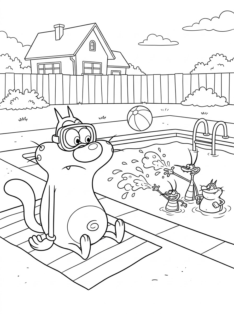 disegni di Oggy e i maledetti scarafaggi da colorare da stampare