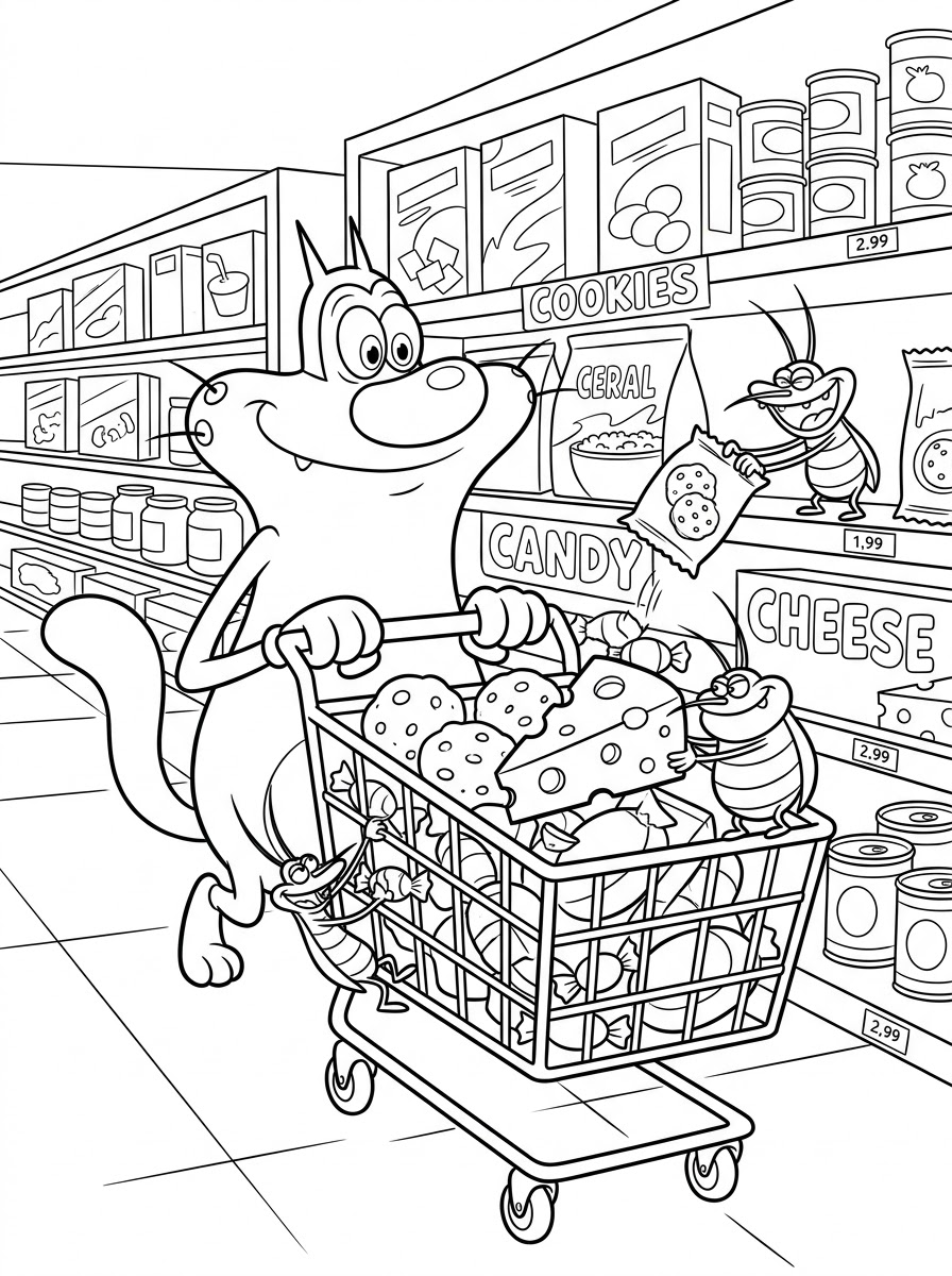 Oggy e i maledetti scarafaggi disegno da colorare