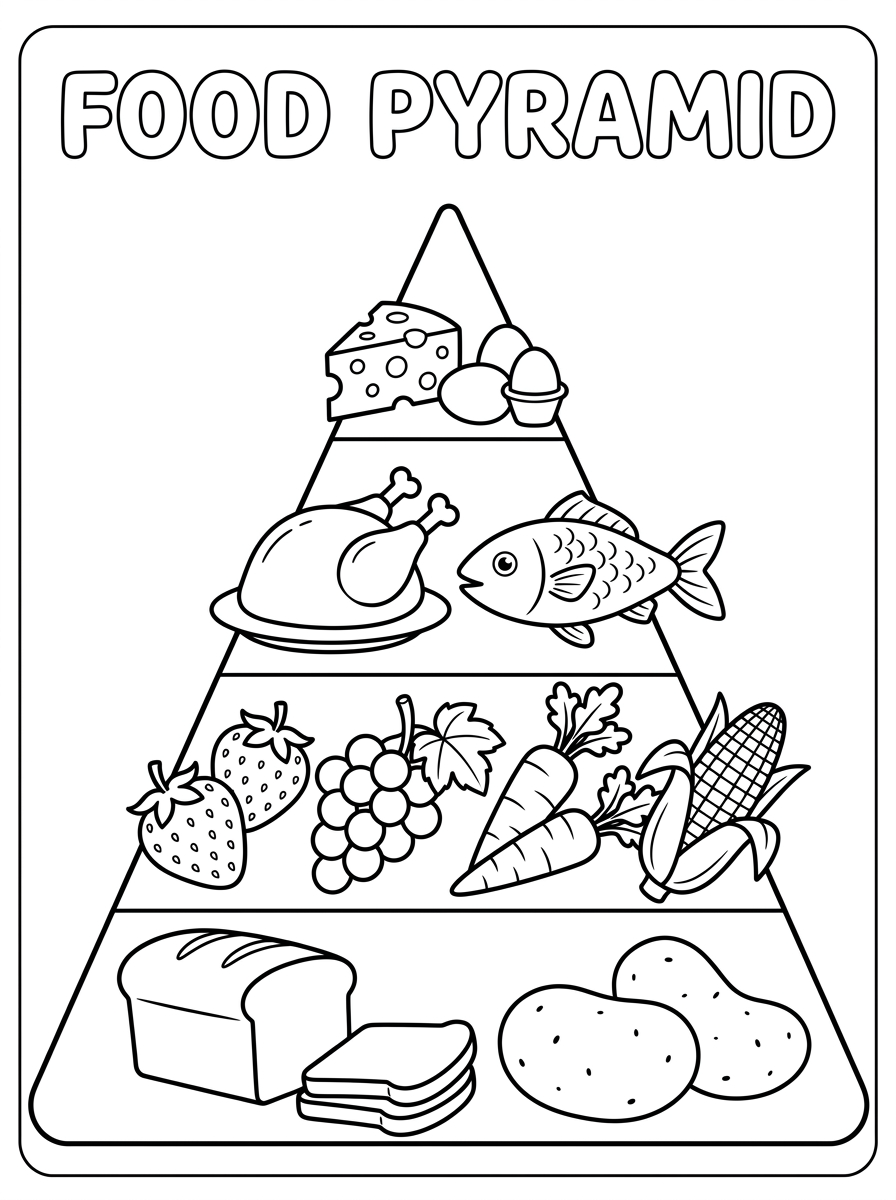 Piramide Alimentare da colorare