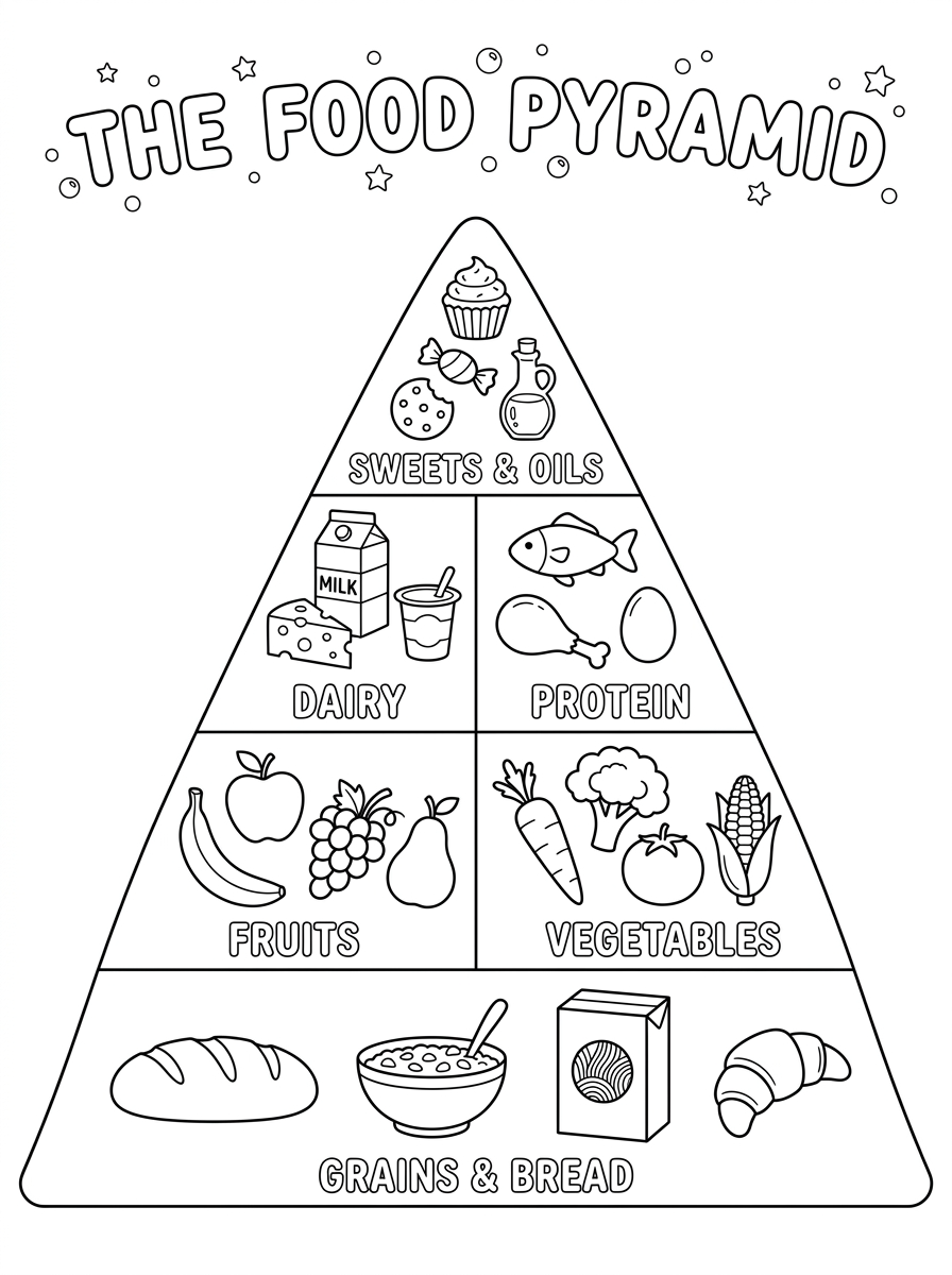 disegni di Piramide Alimentare da colorare da stampare
