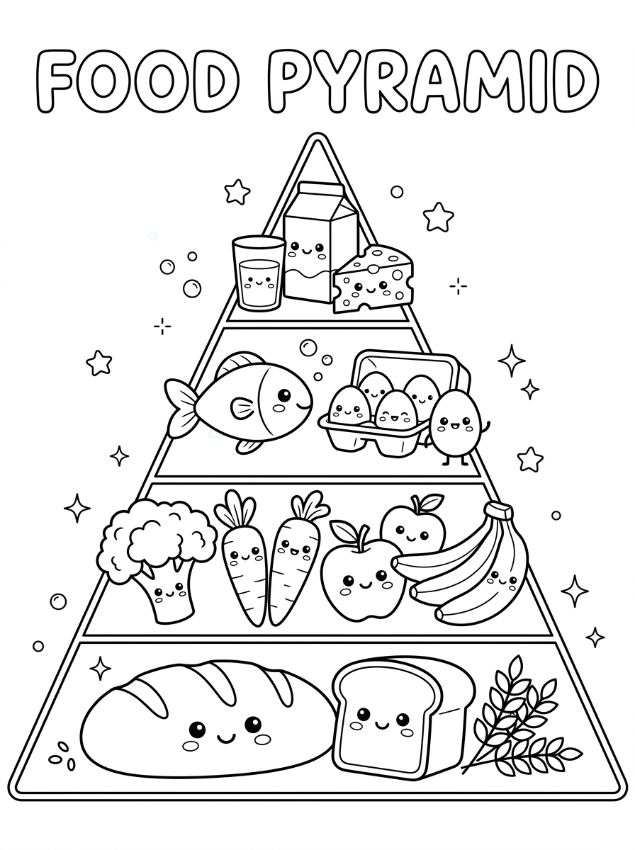 da colorare Piramide Alimentare disegno facile bambini