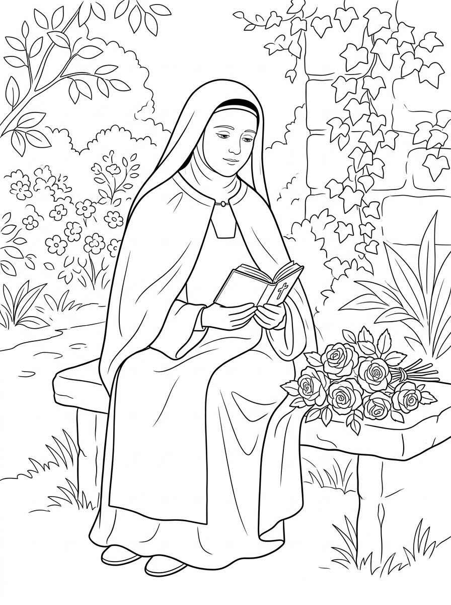 Santa Teresa di Lisieux da colorare bambini