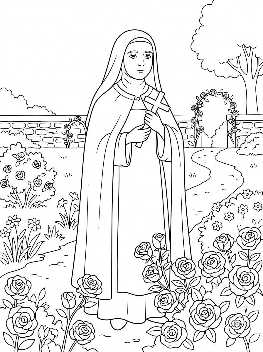 disegni di Santa Teresa di Lisieux da colorare