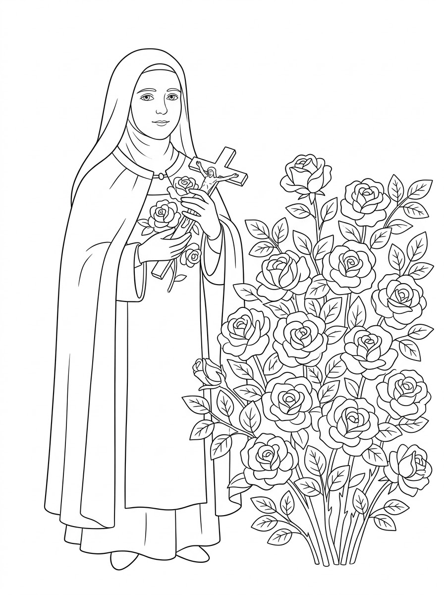Santa Teresa di Lisieux da colorare e stampare a4 1