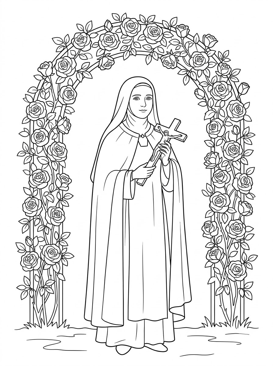 immagini da stampare e colorare di Santa Teresa di Lisieux