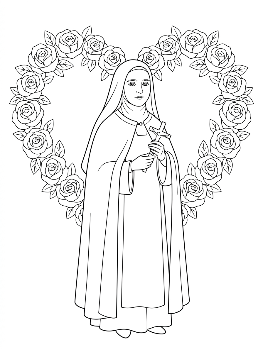immagine di Santa Teresa di Lisieux da colorare