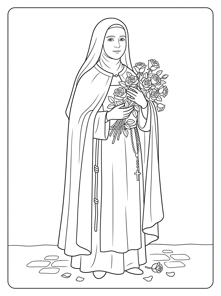 disegni di Santa Teresa di Lisieux da colorare e stampare