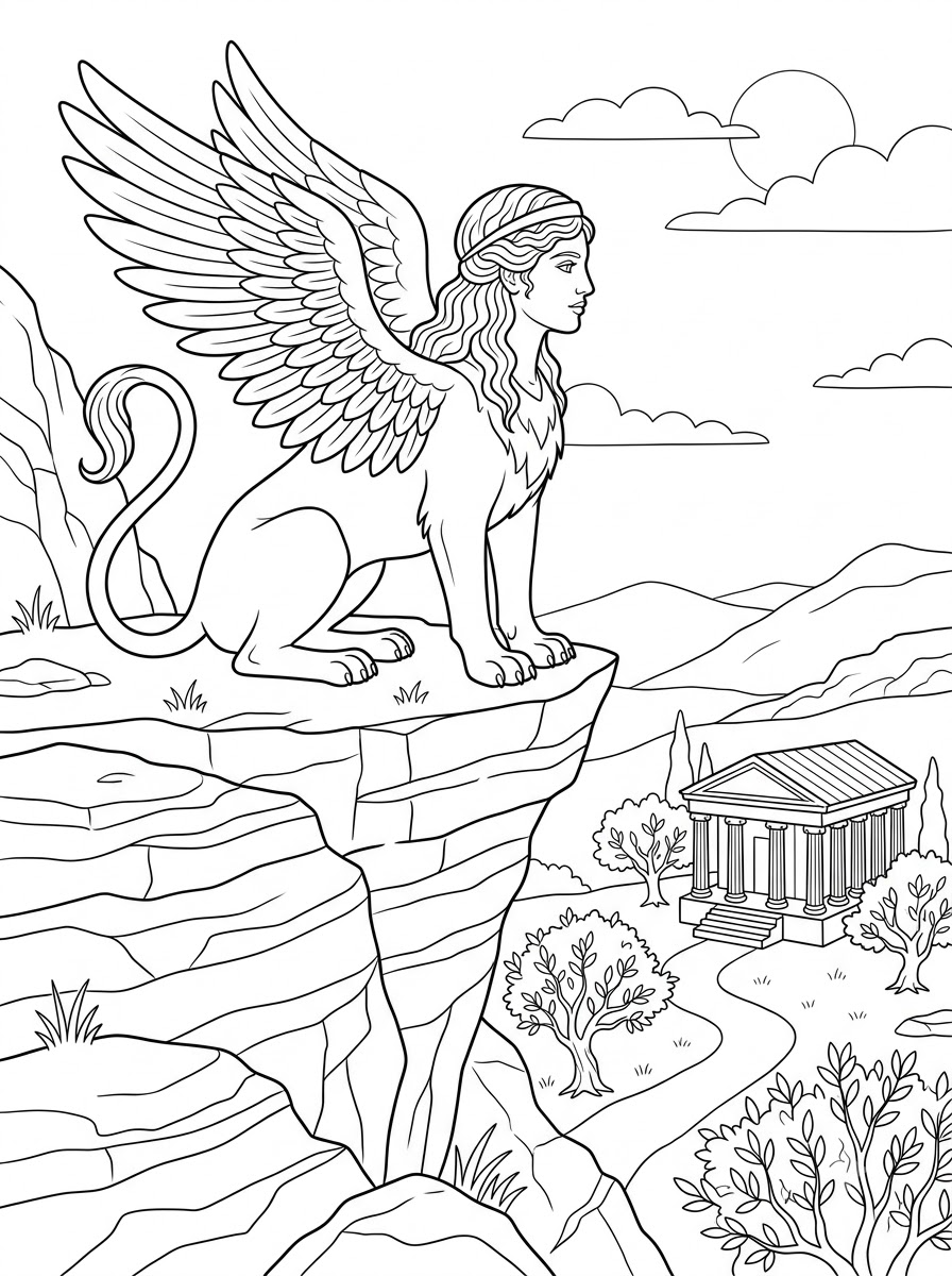 disegni da colorare Sfinge