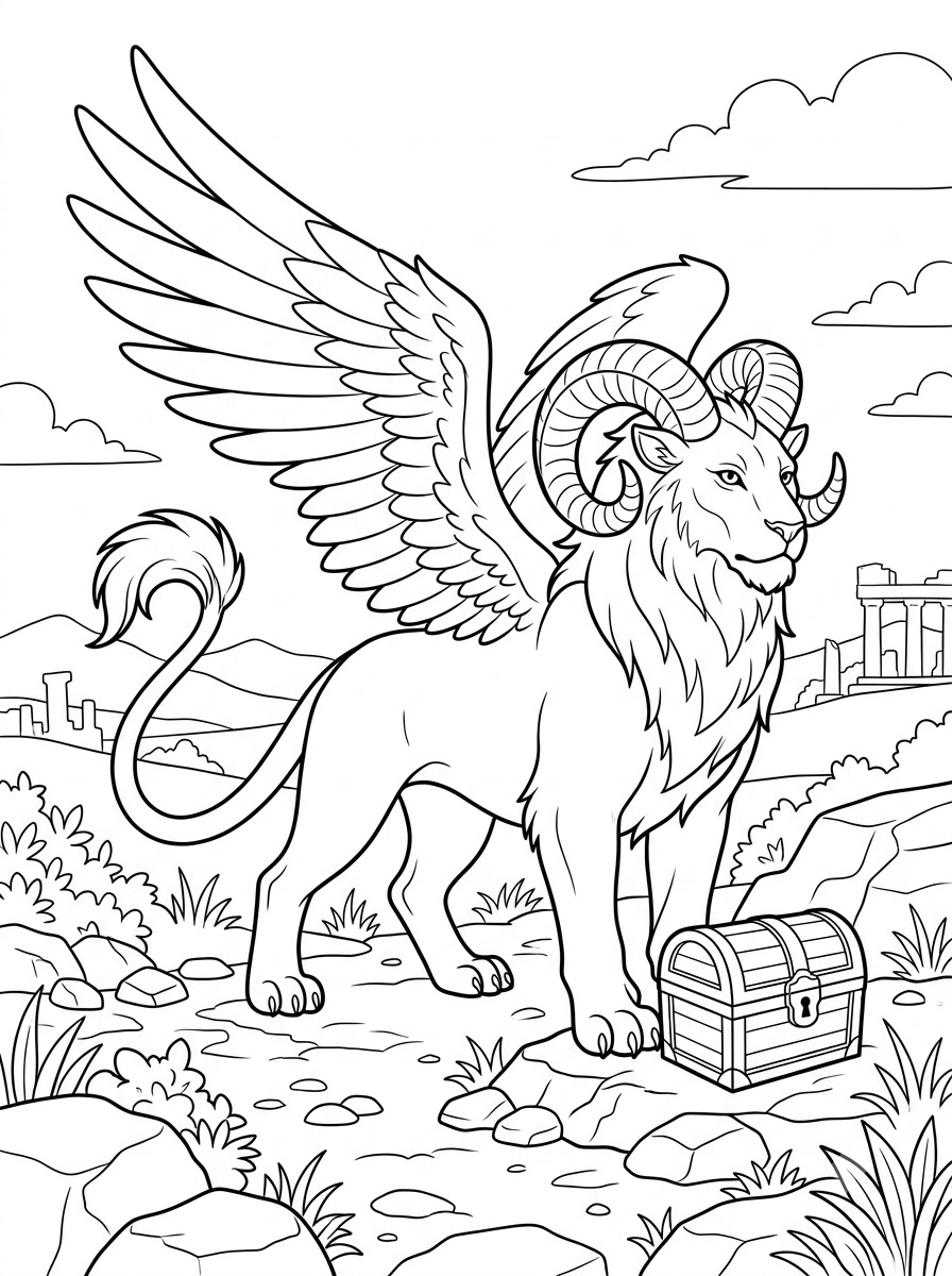 Sfinge disegno da colorare facile