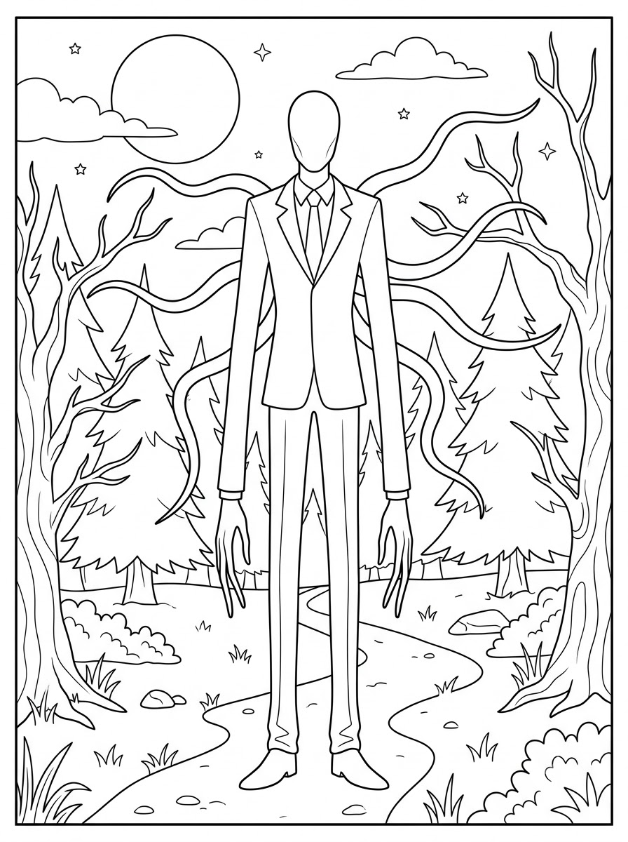 da colorare Slenderman disegno facile bambini