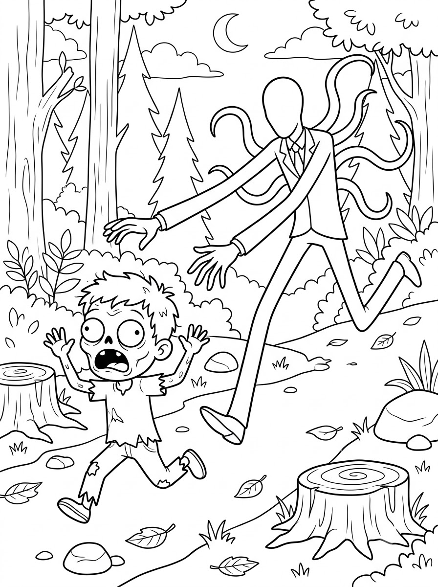Slenderman da colorare e stampare
