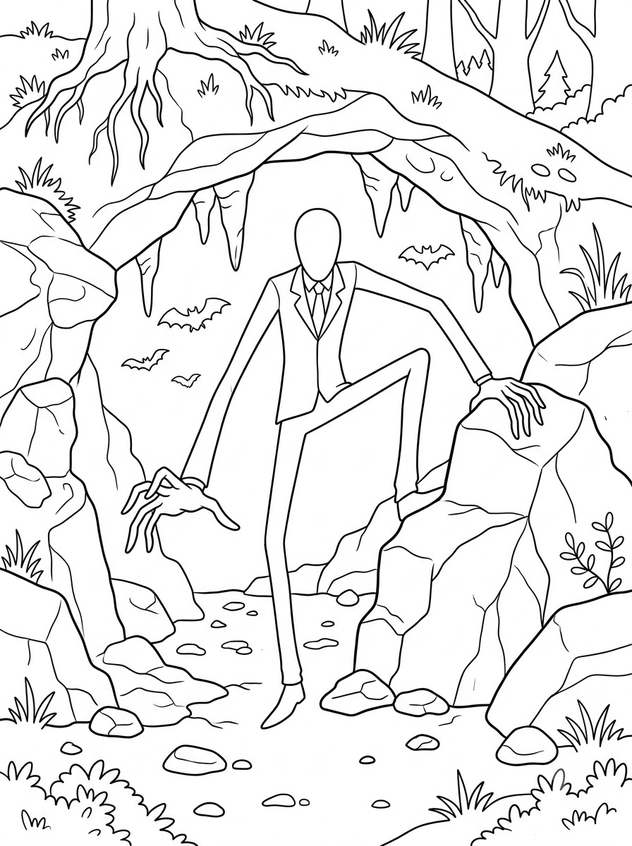 disegni da colorare Slenderman da stampare