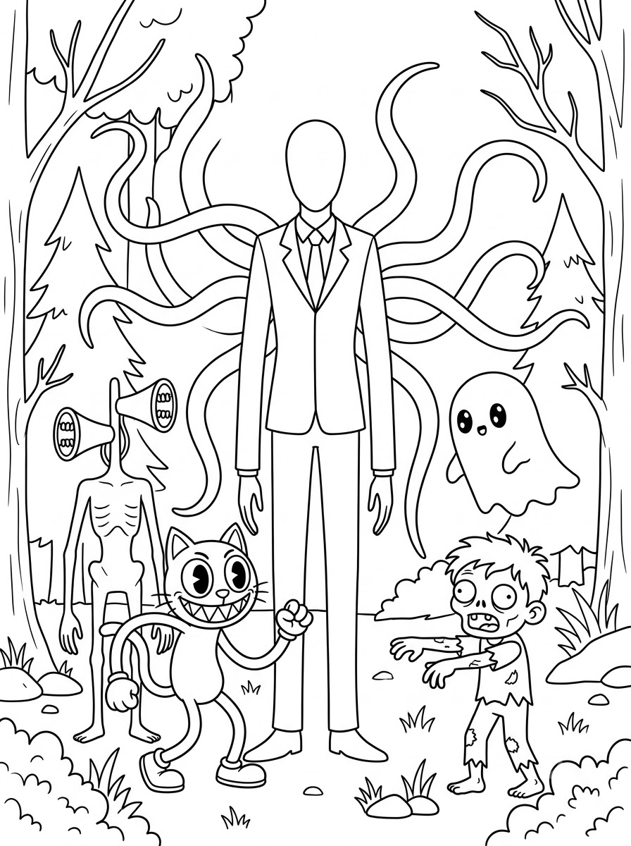 disegni di Slenderman da colorare da stampare
