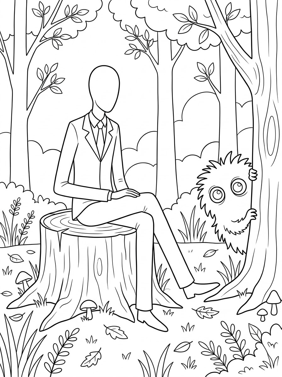 disegni da colorare gratis Slenderman 1