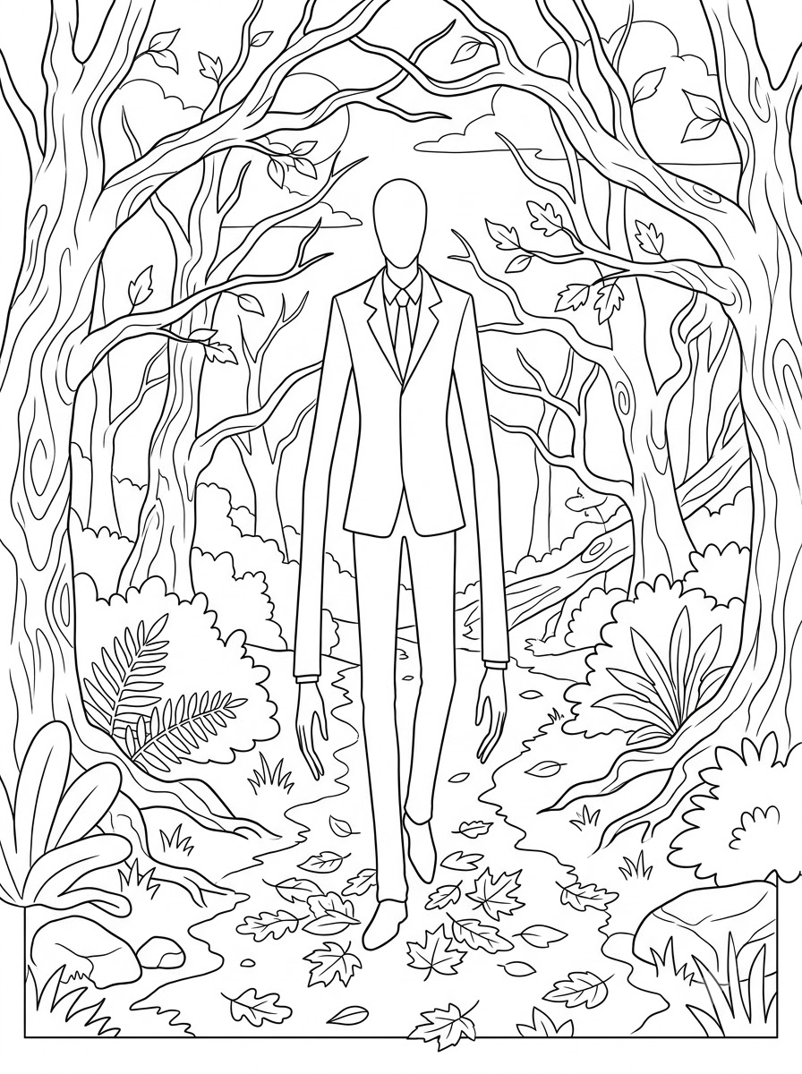 Slenderman disegni da colorare per bambini maschi