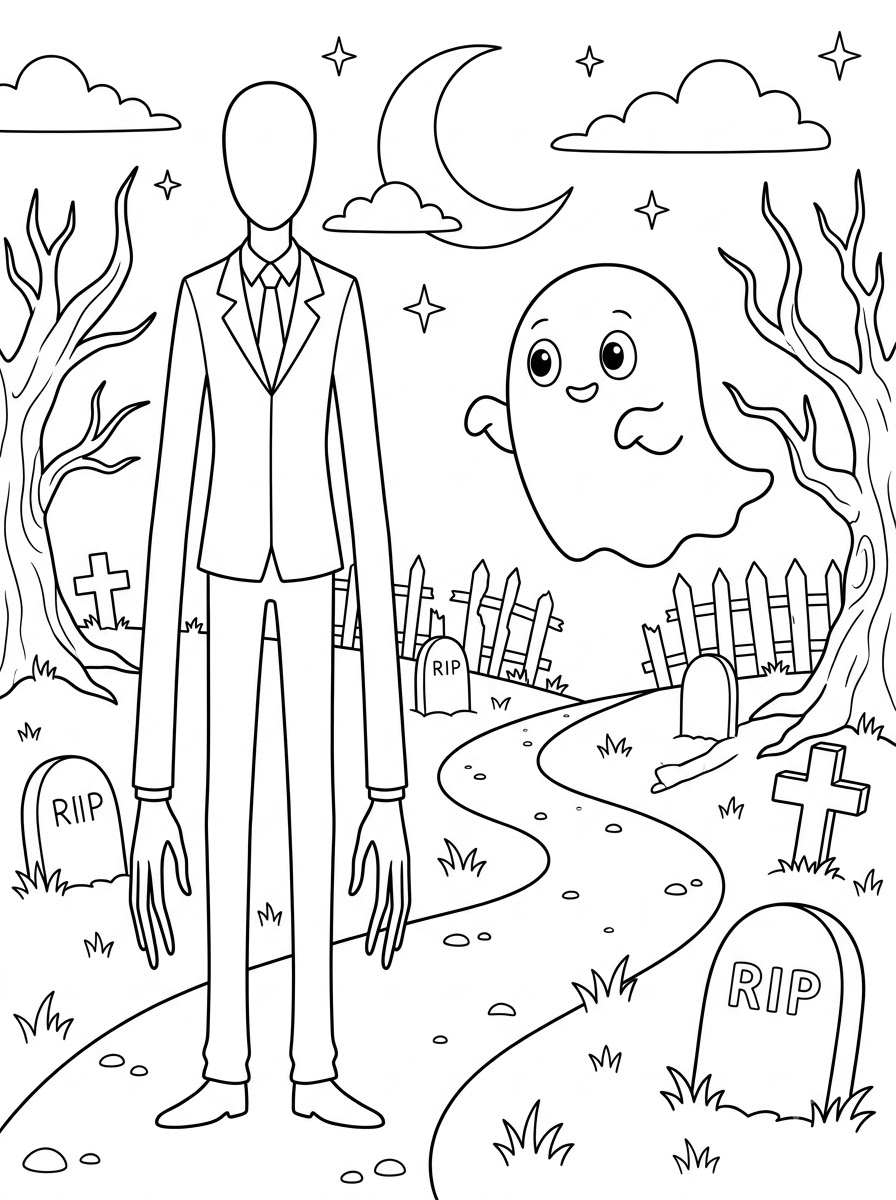 disegni di Slenderman da colorare da stampare 1