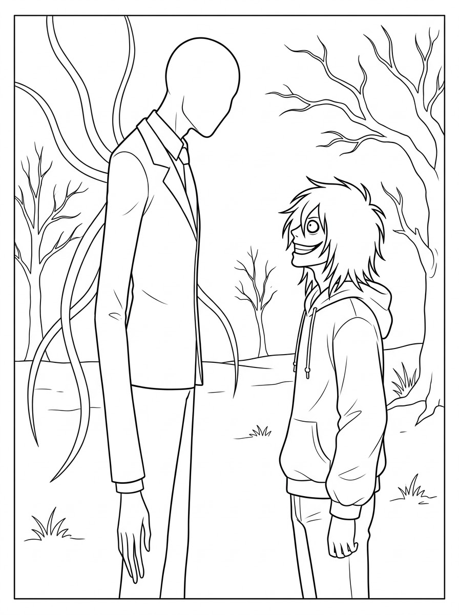 disegni da colorare Slenderman per bambini