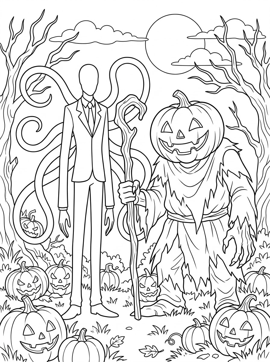 Slenderman disegni da colorare per bambini maschi 1