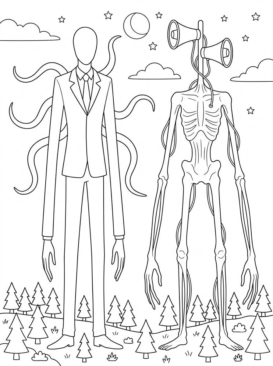 Slenderman da stampare e colorare gratis