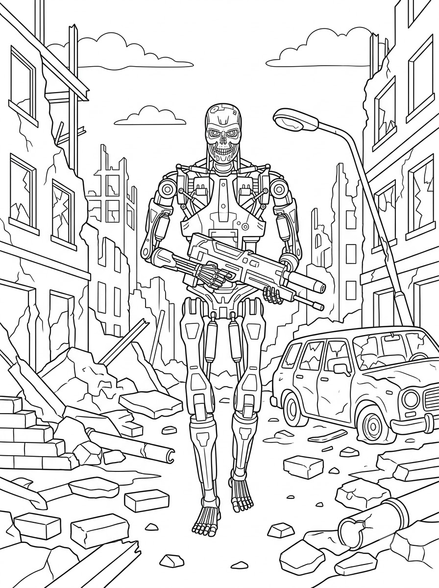 da colorare Terminator disegno facile bambini