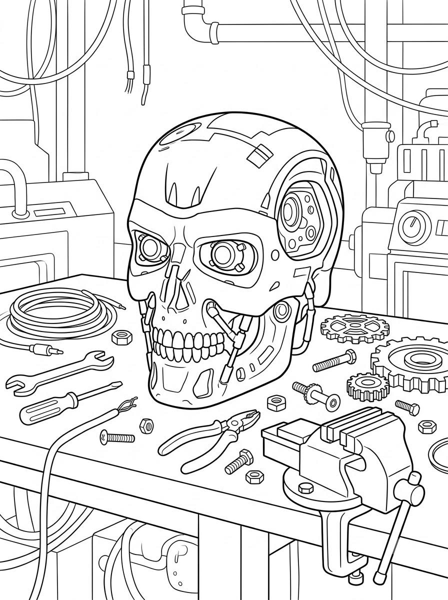 disegno Terminator da colorare per bambini