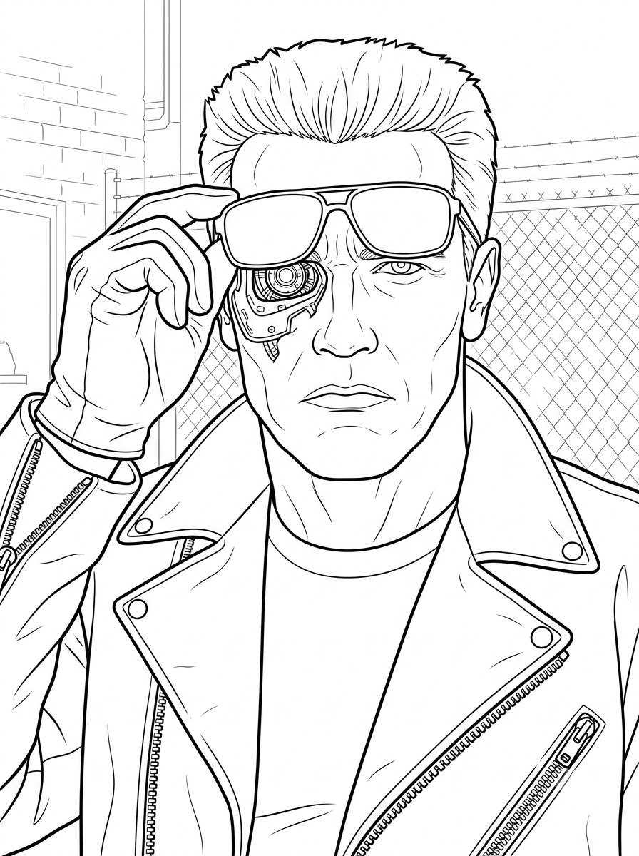 Terminator disegno da colorare facile