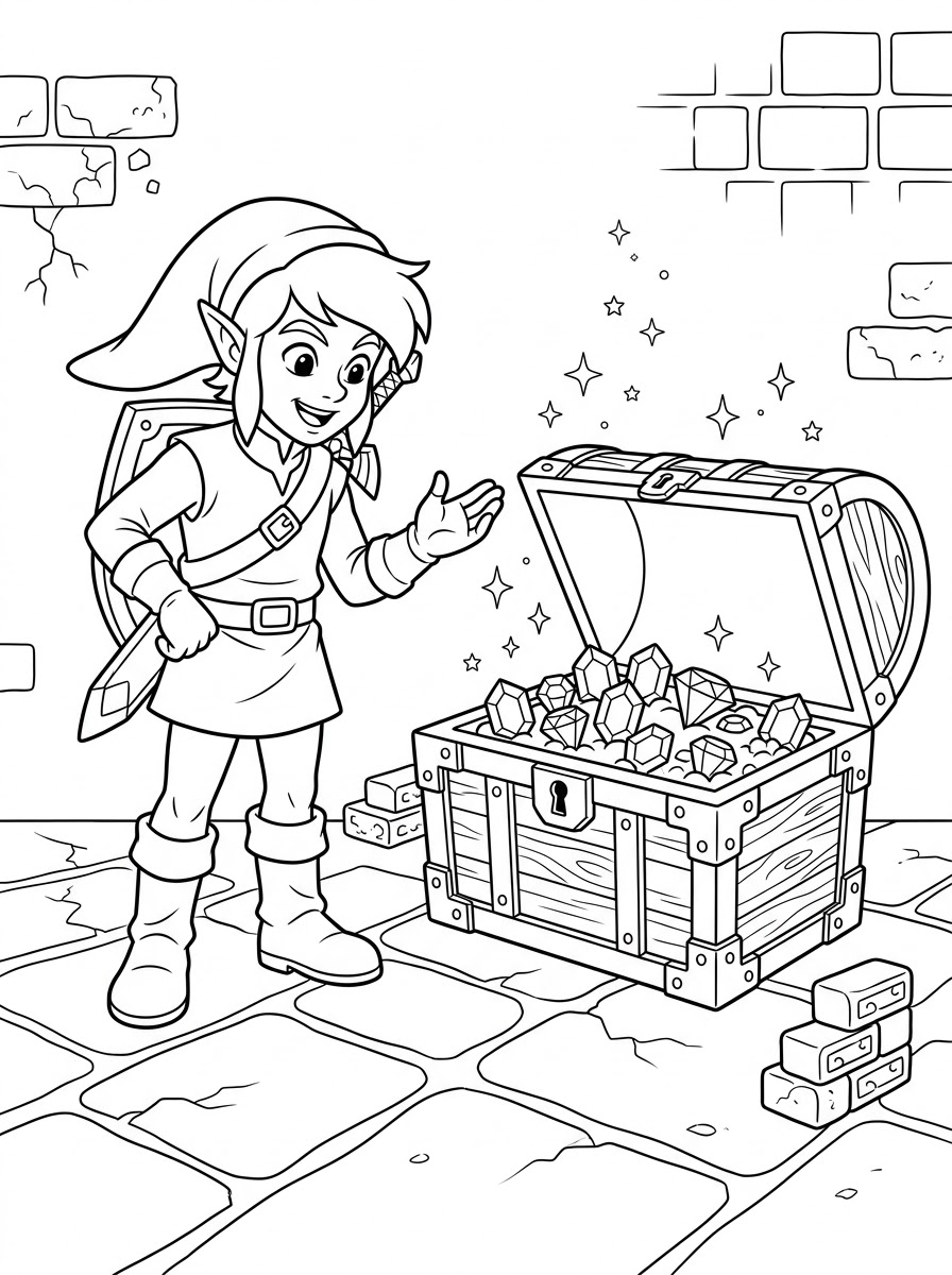 Zelda disegni da colorare per bambini maschi 1