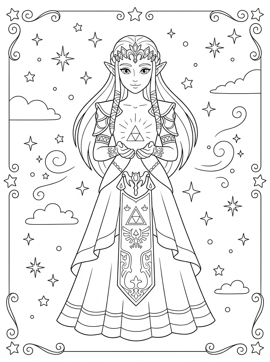 Zelda disegni da colorare per bambini maschi