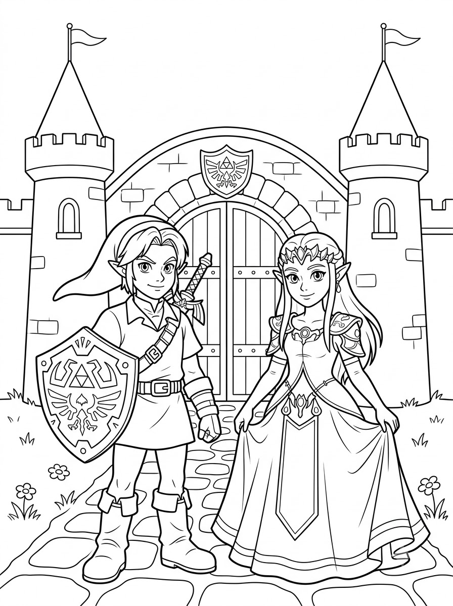 disegni facili di Zelda da colorare