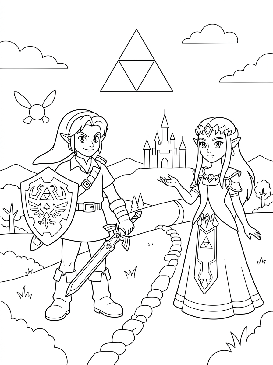 Zelda da colorare e stampare pdf