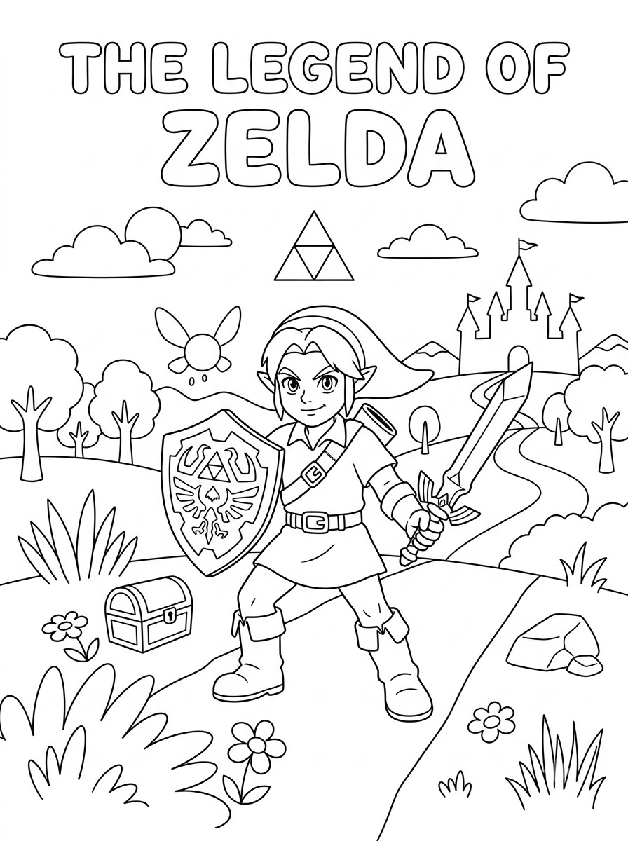 Zelda da stampare e colorare gratis