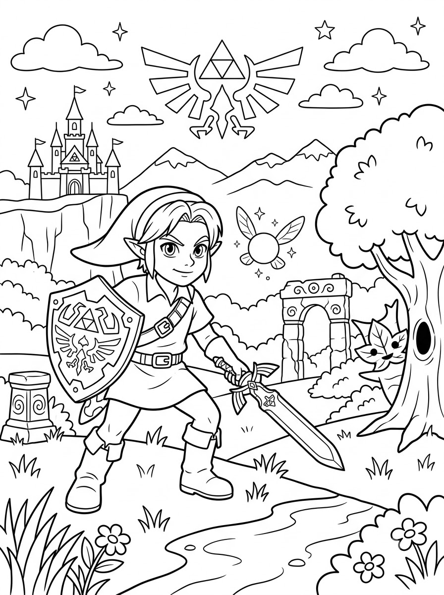 disegni da colorare Zelda 1
