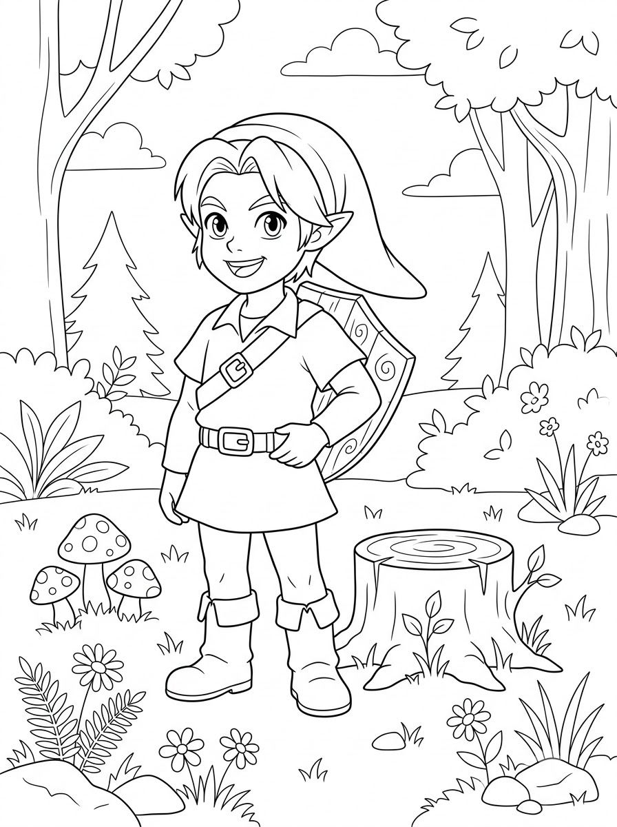 disegni da colorare per bambini pdf Zelda 1